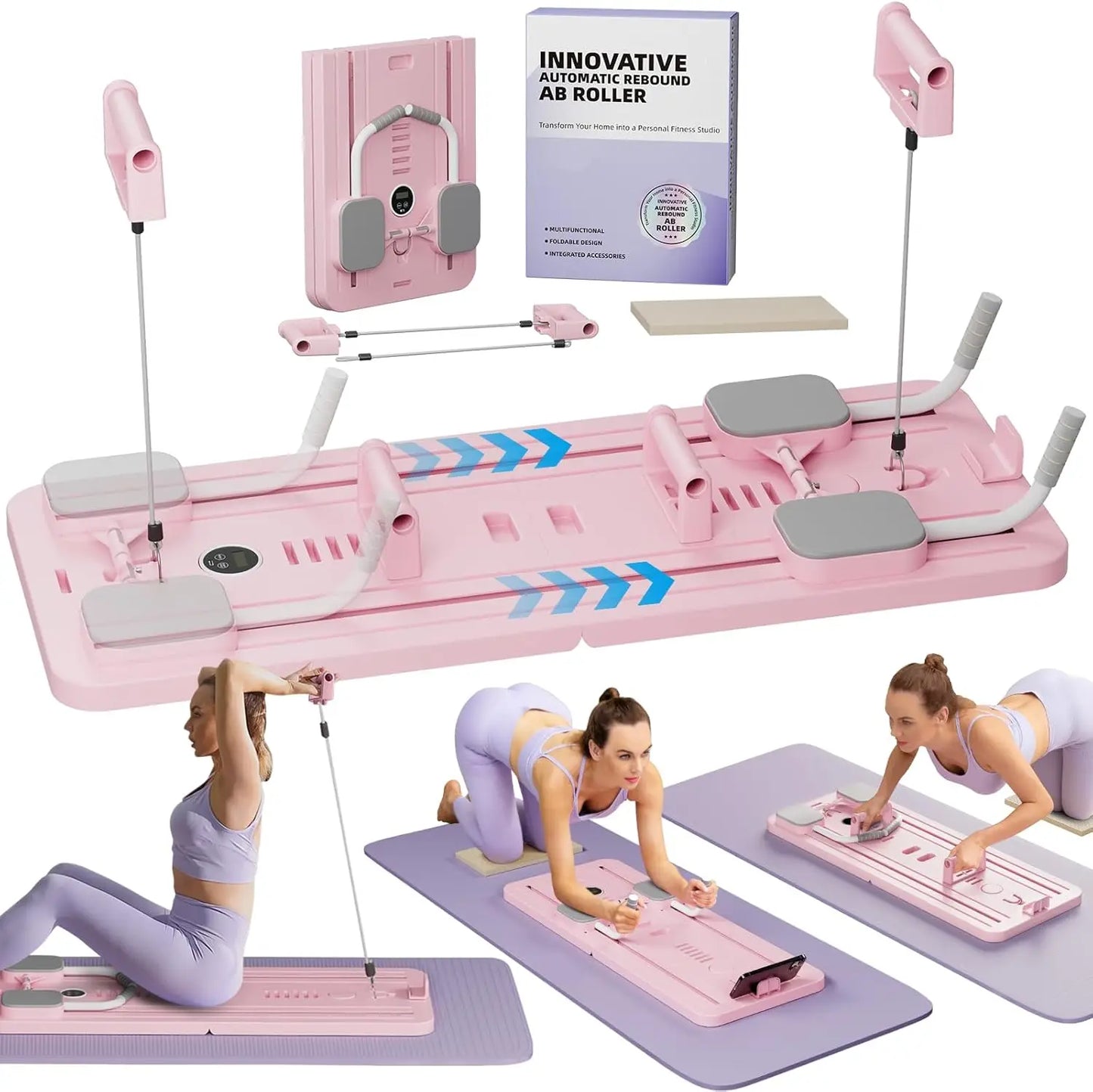 Multifunctional Abdominal Board Fitness Board Push up Board Automatic Rebound Abdominal Muscle Curling, Home Fitness Equipment